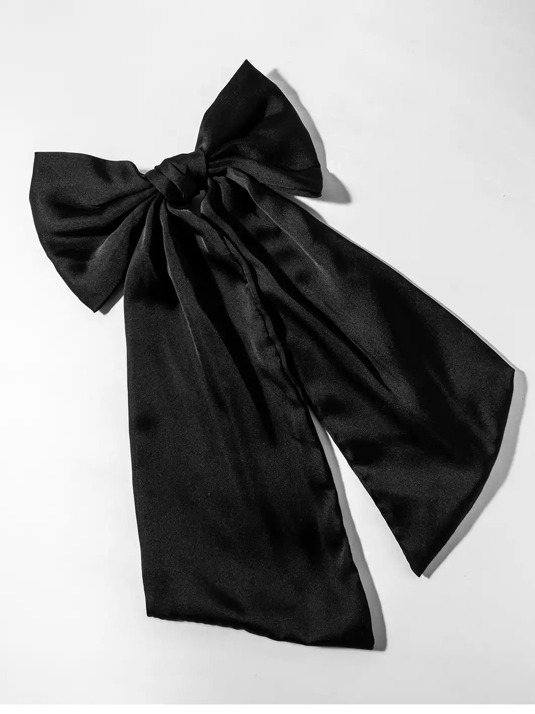 Black Large Satin Bow